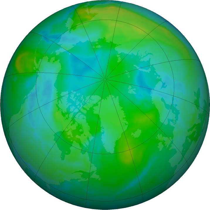 Arctic ozone map for 22 August 2022